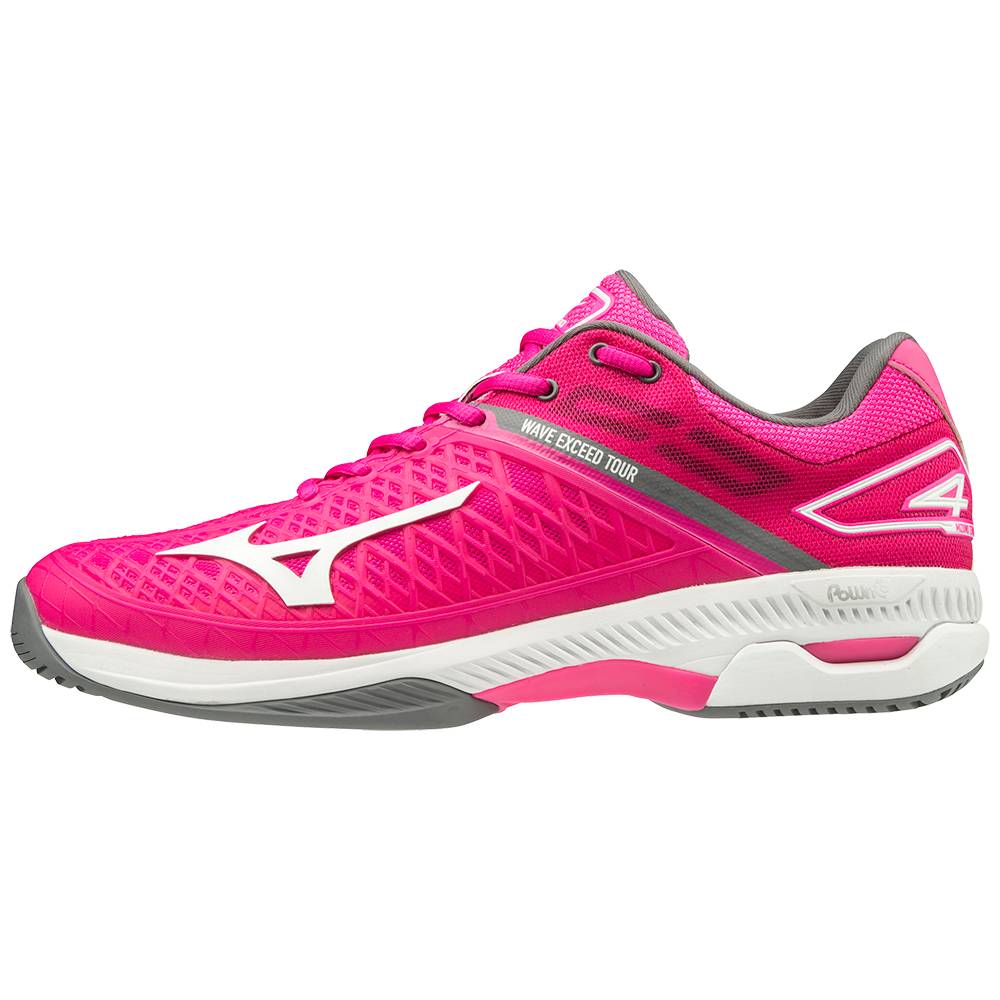 Scarpe Tennis Mizuno Wave Exceed Tour 4 AC Donna - Rosa/Bianche - 62895-BEMG